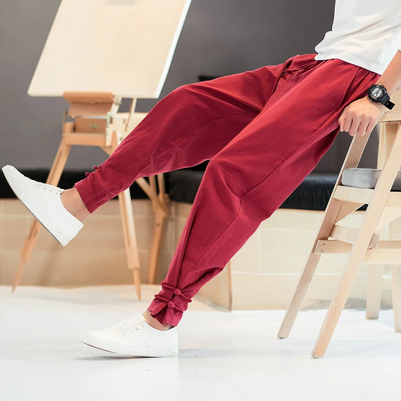 Chinese Style Casual Sweatpants Men Pants Cotton Slim Fit Buckle Joggers Men Spring Fashion Ankle-length Trousers Men
Chinese Style Casual Sweatpants Men Pants Cotton Slim Fit Buckle Joggers Men Spring Fashion Ankle-length Trousers Men