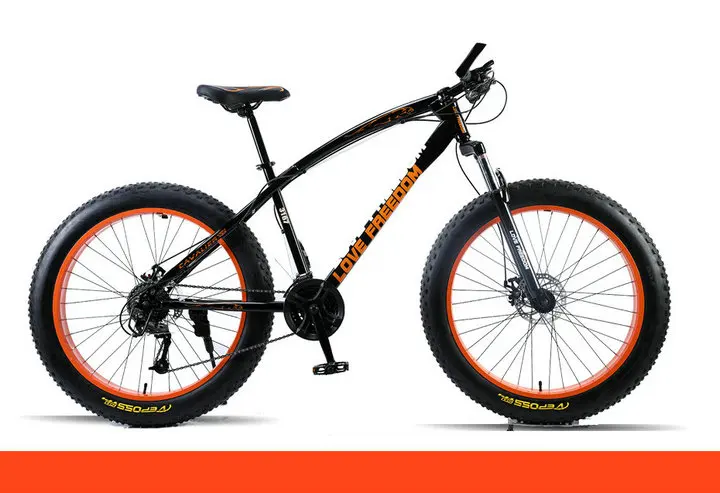 Love Freedom Top quality Bike 7/21/24/27 Speed 26 * 4.0 Fat Bike Shock Absorbers Bicycle Free Delivery Snow Bike