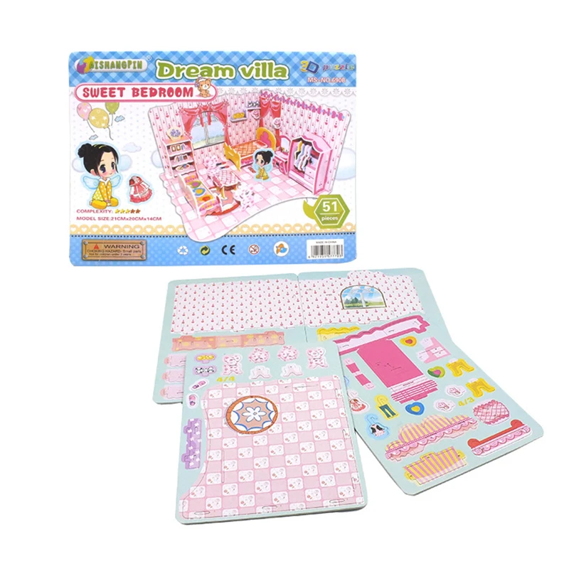 4Sheets/32Pcs Jigsaw Assembly 3D Solid Puzzle DIY Toys For Children Cartoon Style Paperback Cottage Intellectual Development EPS
4Sheets/32Pcs Jigsaw Assembly 3D Solid Puzzle DIY Toys For Children Cartoon Style Paperback Cottage Intellectual Development EPS