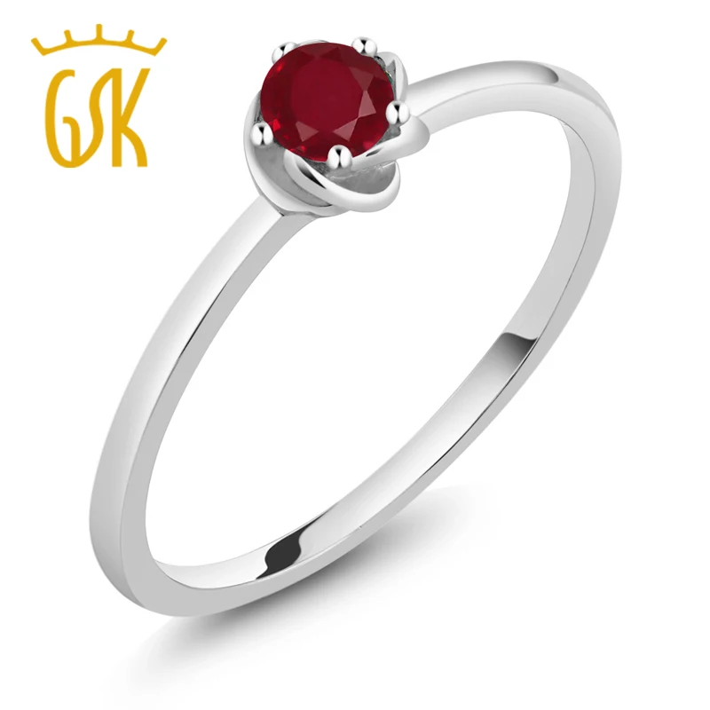10K White Gold Red Ruby Solitaire Engagement Ring 0.22 Ct Round (Available 5,6,7,8,9)
10K White Gold Red Ruby Solitaire Engagement Ring 0.22 Ct Round (Available 5,6,7,8,9)