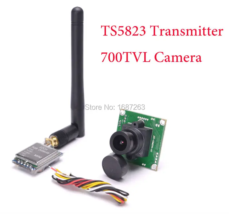 TS5823 Transmitter 48CH 200mW TX + 700 line 700TVL FPV Camera For Mini Multicopter ZMR250 QAV210 Quadcopter Kit
TS5823 Transmitter 48CH 200mW TX + 700 line 700TVL FPV Camera For Mini Multicopter ZMR250 QAV210 Quadcopter Kit