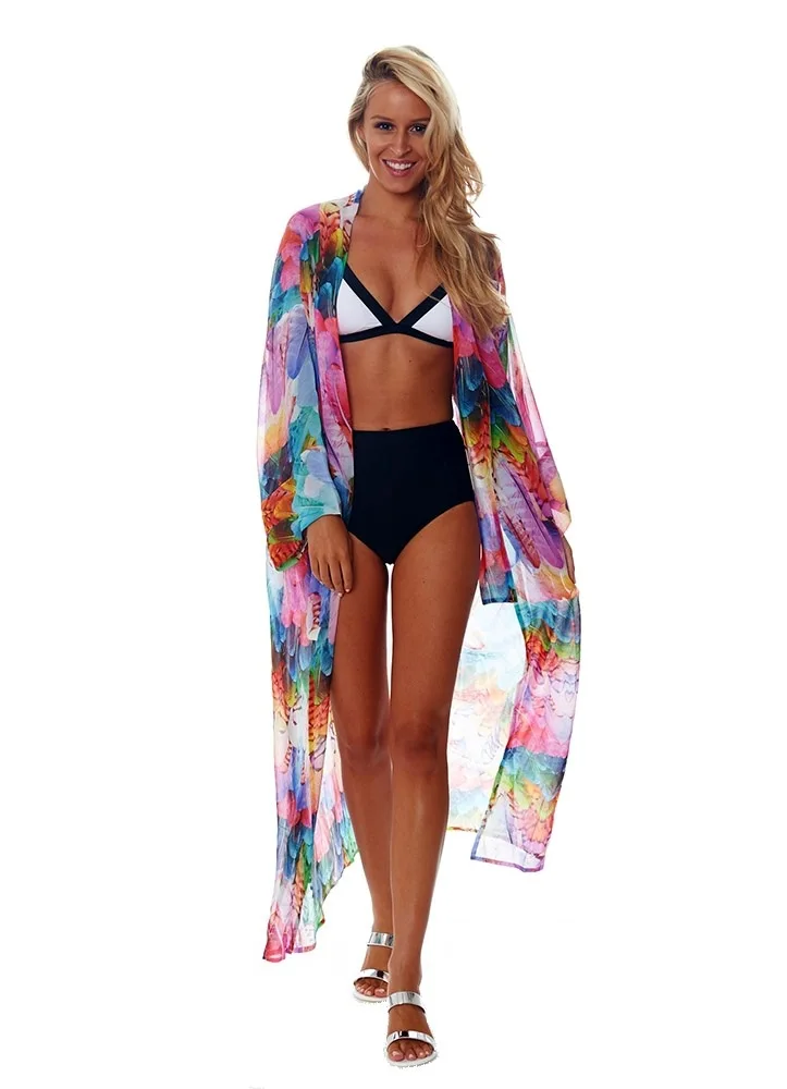 Melflow Sexy Rainbow Beach Chiffon Blouse Shirt Women Floral Bikini Cover Up Bathing Cover-ups Summer Holiday Kimono Cardigan
Melflow Sexy Rainbow Beach Chiffon Blouse Shirt Women Floral Bikini Cover Up Bathing Cover-ups Summer Holiday Kimono Cardigan