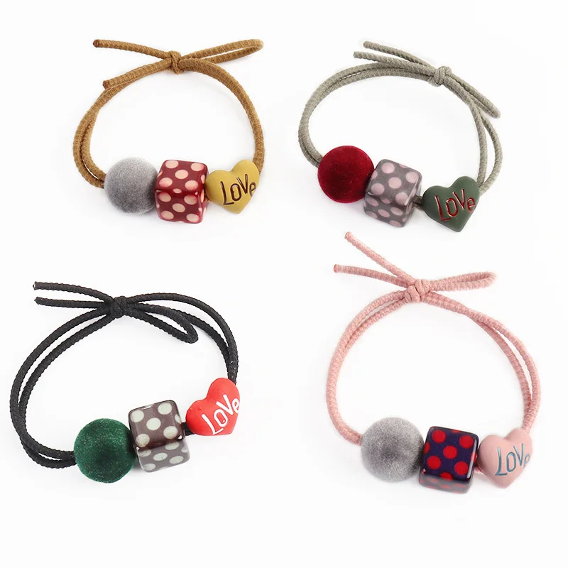 Sweet Hairdressing Rope Dot Cube Dice Headwear Elastic Acrylic Scrub Love Knotted Rubber Band Hair Ropes Girl Kid Hair Accessory
Sweet Hairdressing Rope Dot Cube Dice Headwear Elastic Acrylic Scrub Love Knotted Rubber Band Hair Ropes Girl Kid Hair Accessory