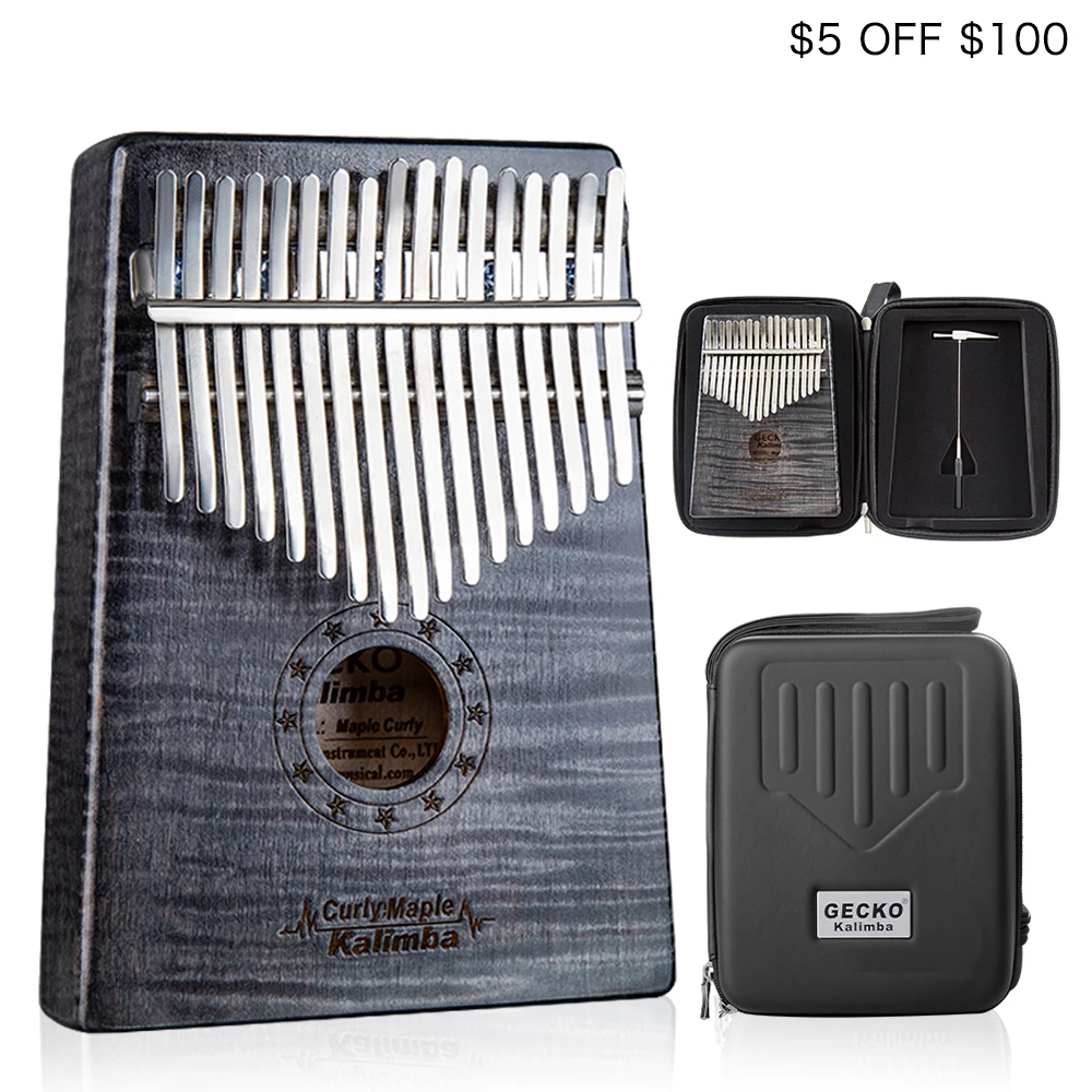 GECKO Kalimba 17 Key CURLY MAPLE Thumb Piano and EVA High Performance Protection Box, Tuning Hammer, Professional models MC-B
GECKO Kalimba 17 Key CURLY MAPLE Thumb Piano and EVA High Performance Protection Box, Tuning Hammer, Professional models MC-B