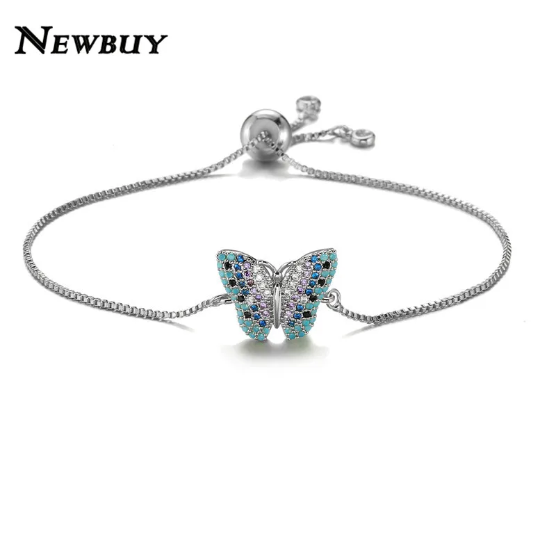 NEWBUY Gold Copper Chain Bracelet Adjustable Length Women Party Jewelry Colourful Cubic Zirconia Butterfly Charm Bracelets
NEWBUY Gold Copper Chain Bracelet Adjustable Length Women Party Jewelry Colourful Cubic Zirconia Butterfly Charm Bracelets