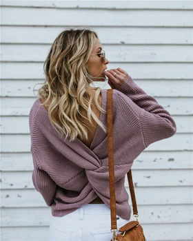 women pullovers loose fashion backless sweater 2018 autumn and winter Christmas OL commuter round neck office lady sweater
women pullovers loose fashion backless sweater 2018 autumn and winter Christmas OL commuter round neck office lady sweater