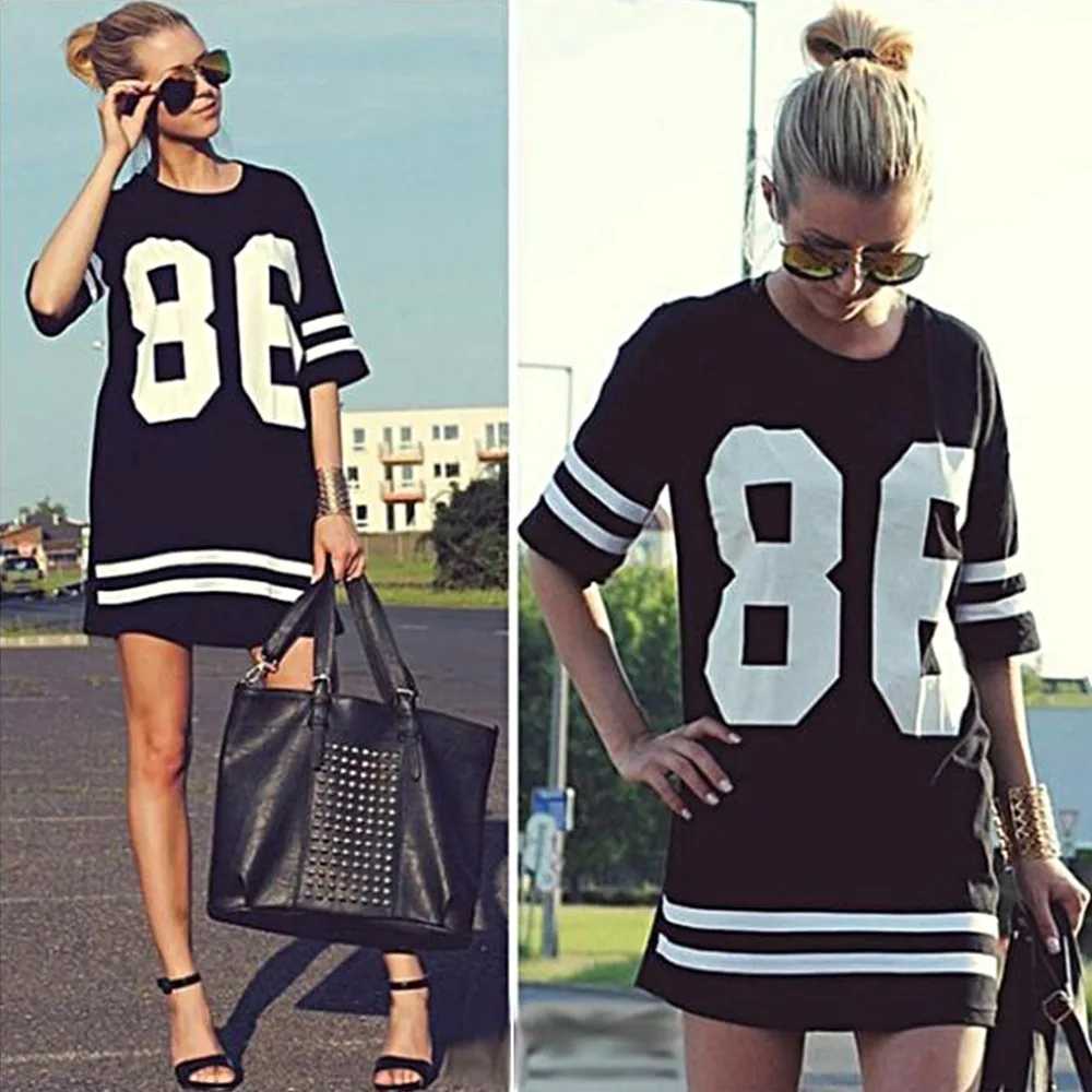Fashion Summer Women 86 Baseball Oversized Tee T-shirt Top Varsity Loose Dres.s Number Print Short Sleeve long navy T-shirt
Fashion Summer Women 86 Baseball Oversized Tee T-shirt Top Varsity Loose Dres.s Number Print Short Sleeve long navy T-shirt