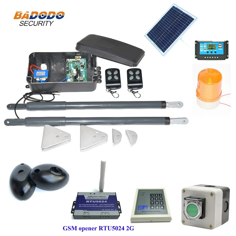 200Kg x 2 heavy duty force Waterproof automatic dual arms swing gate Opener Operator with solar powered GSM opener is opional
200Kg x 2 heavy duty force Waterproof automatic dual arms swing gate Opener Operator with solar powered GSM opener is opional