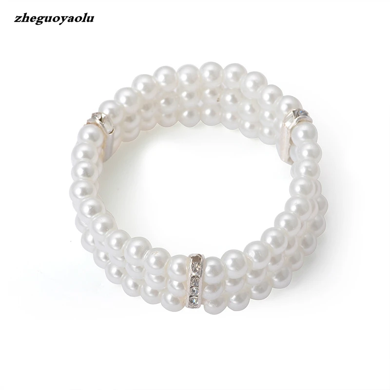 2019 New Fashion Female Three-layer Rhinestone Imitation Pearl Bracelet Elegant Multi-layer Elastic Bracelet Bridal Jewelry
2019 New Fashion Female Three-layer Rhinestone Imitation Pearl Bracelet Elegant Multi-layer Elastic Bracelet Bridal Jewelry