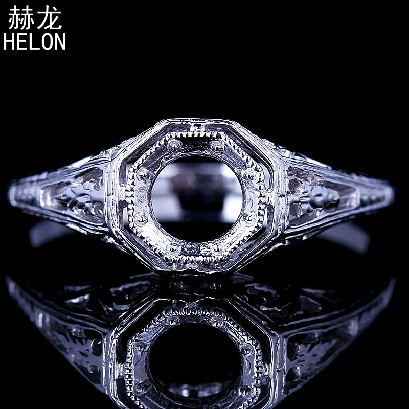 925 Sterling Silver Round 4.75-5.25mm Vintage Filigree Fine Jewelry Semi Mount Solitaire Engagement Wedding Women Ring wholesale
925 Sterling Silver Round 4.75-5.25mm Vintage Filigree Fine Jewelry Semi Mount Solitaire Engagement Wedding Women Ring wholesale