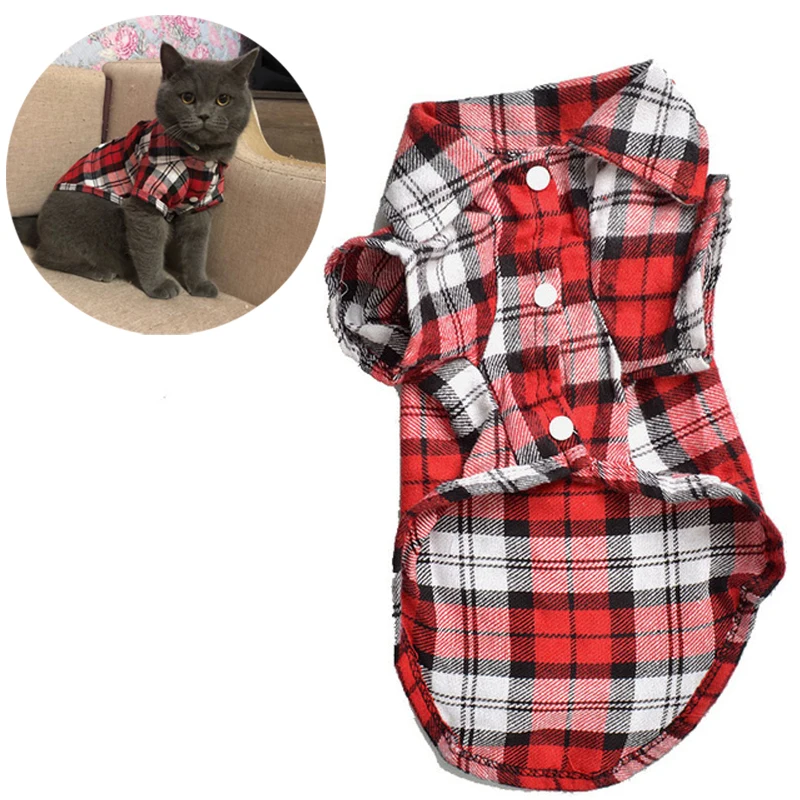 Pet Cat Clothes For Small Cats Spring/Summer Fashion Plaid Shirt Clothing Puppy Dog Shirts Vest Clothes Kitten Outfits 3 Colors
Pet Cat Clothes For Small Cats Spring/Summer Fashion Plaid Shirt Clothing Puppy Dog Shirts Vest Clothes Kitten Outfits 3 Colors