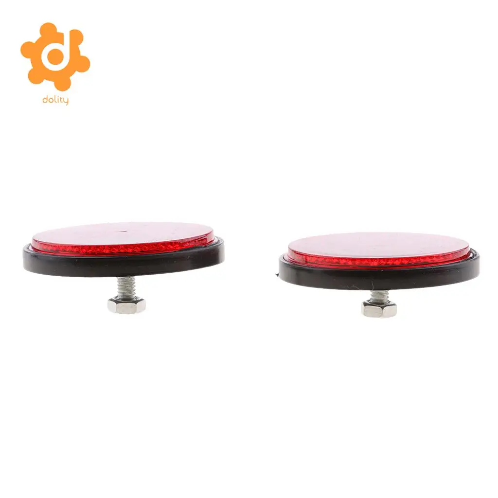 Plastic Round Reflectors for Motorcycle ATV Dirt Bike Motorbike (Red & Green)