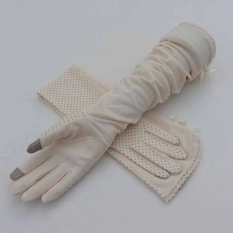 Touchscreen UV Protection Gloves Women Cotton Full Finger Dot Long Gloves Slip Resistant Sunscreen Ladies Driving Elbow Gloves
Touchscreen UV Protection Gloves Women Cotton Full Finger Dot Long Gloves Slip Resistant Sunscreen Ladies Driving Elbow Gloves