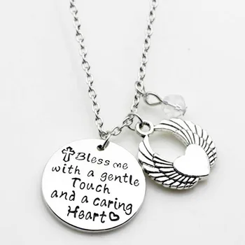 Bless me with a gentle Touch and a caring heart Angel Pendant Necklace Christmas Gift Jewelry 20Pcs/Lot
Bless me with a gentle Touch and a caring heart Angel Pendant Necklace Christmas Gift Jewelry 20Pcs/Lot