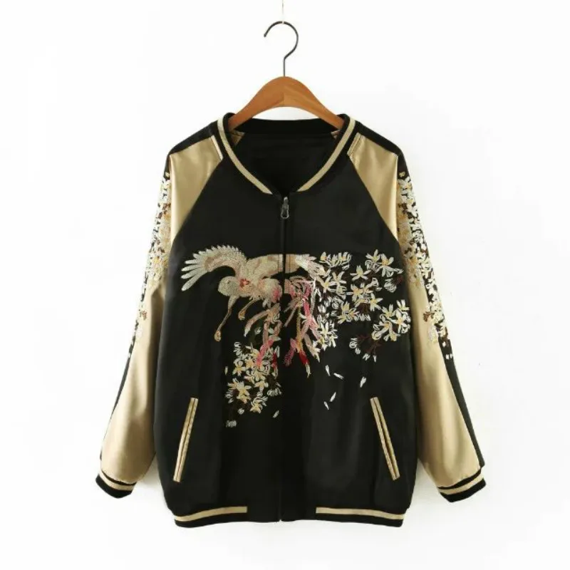 Women's Jacket Floral Embroidered Jacket Baseball Wear Casual Men's and Women's Jackets on Both Sides Wearing Long Sleeve Tops
Women's Jacket Floral Embroidered Jacket Baseball Wear Casual Men's and Women's Jackets on Both Sides Wearing Long Sleeve Tops