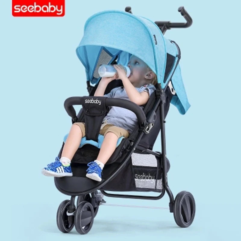 Baby stroller can sit lie reclining lightweight three-wheeled baby stroller portable stroller 
Baby stroller can sit lie reclining lightweight three-wheeled baby stroller portable stroller
