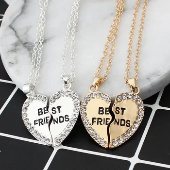 Good Friends Love English Pendant Pendant Necklace Fashion Two Rhinestones Alloy Flap Best Friends Necklace New Product Launch
Good Friends Love English Pendant Pendant Necklace Fashion Two Rhinestones Alloy Flap Best Friends Necklace New Product Launch