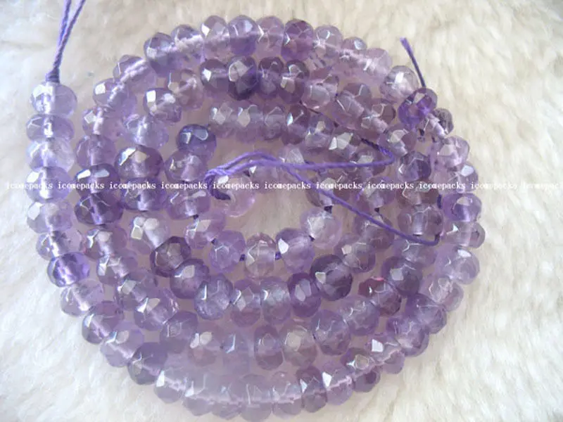 Hot sell ->@@ wholesale AMAZING! amethyst roundel faceted 6*4mm 15" -Top quality free shipping | Украшения и аксессуары