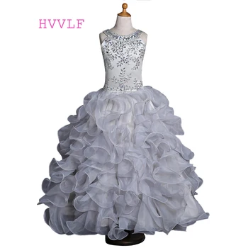 Silver Girls Pageant Dresses For Weddings Ball Gown Organza Ruffles Beaded Crystals Flower Girl Dresses For Little Girls
Silver Girls Pageant Dresses For Weddings Ball Gown Organza Ruffles Beaded Crystals Flower Girl Dresses For Little Girls
