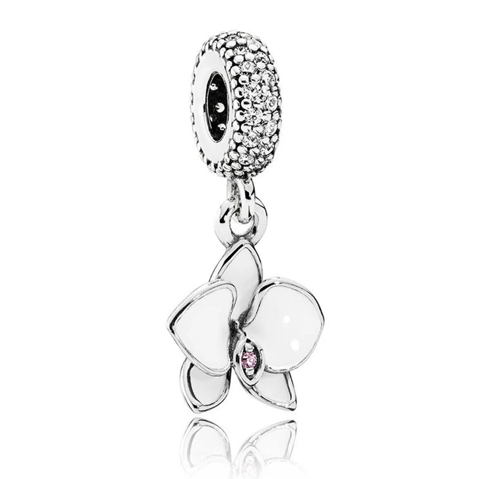 925 Sterling Silver DIY Jewelry White and Purple Flower Orchid Dangle Charm fit Pandora Bracelet Bangle
925 Sterling Silver DIY Jewelry White and Purple Flower Orchid Dangle Charm fit Pandora Bracelet Bangle