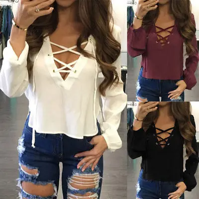 Fashion Summer Women Casual Loose Blouses Ladies New V Neck Long Sleeve Shirt Tops
Fashion Summer Women Casual Loose Blouses Ladies New V Neck Long Sleeve Shirt Tops