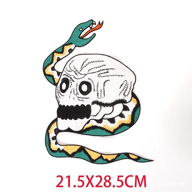 1PC Big size Fashion skull green snake large Embroidery Patches for Jacket Back Vest Motorcycle Biker sewing on patch Appliques
1PC Big size Fashion skull green snake large Embroidery Patches for Jacket Back Vest Motorcycle Biker sewing on patch Appliques