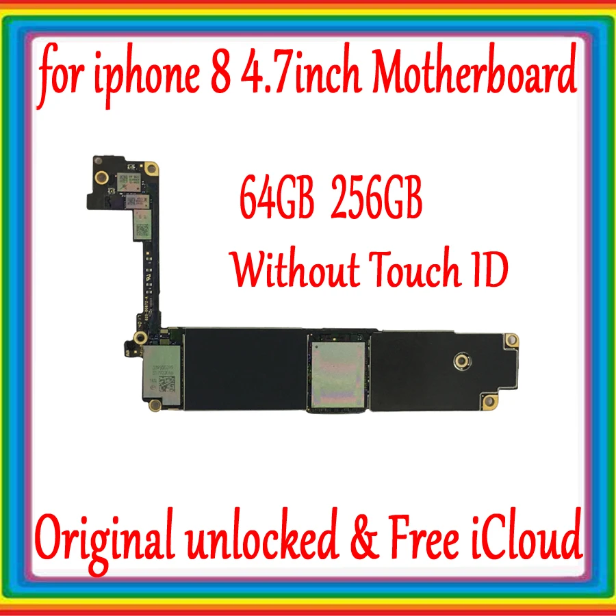 With free iCloud for iphone 8 4.7 inch Motherboard+Chips ,100% Original Unlocked for iphone 8 Mainboard Without Touch ID
With free iCloud for iphone 8 4.7 inch Motherboard+Chips ,100% Original Unlocked for iphone 8 Mainboard Without Touch ID