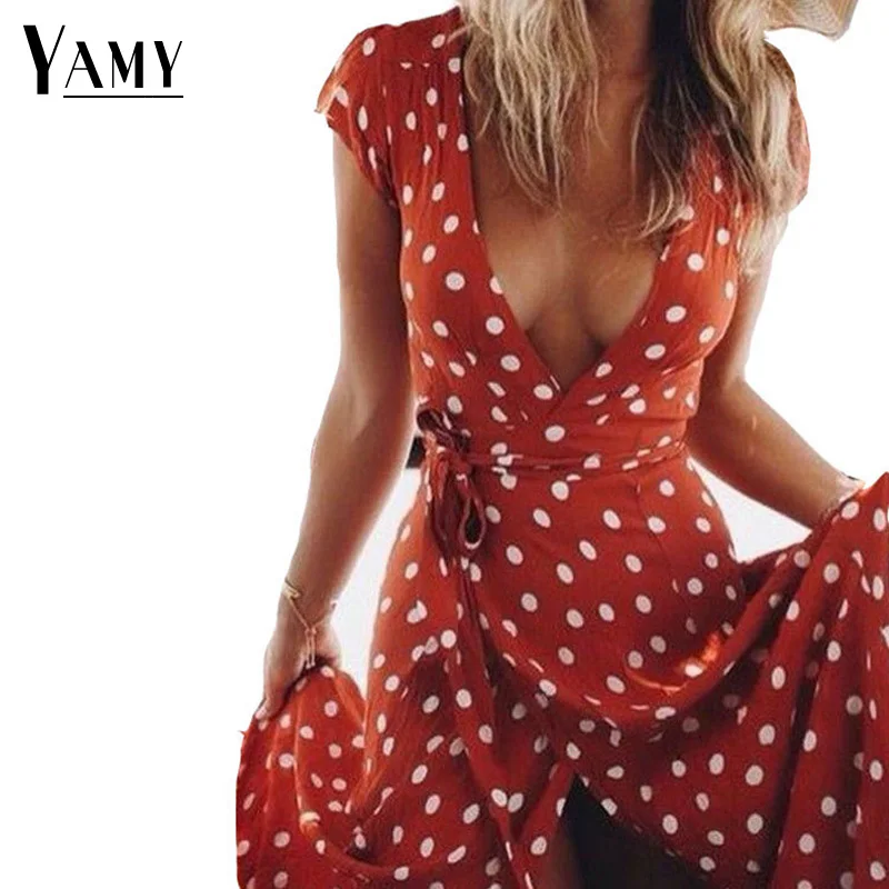 2018 Long Summer Dress Sexy V Neck Short Sleeve Maxi Dresses Dot Print Beach Sundress Vintage Boho Vestidos Wrap Dress
2018 Long Summer Dress Sexy V Neck Short Sleeve Maxi Dresses Dot Print Beach Sundress Vintage Boho Vestidos Wrap Dress