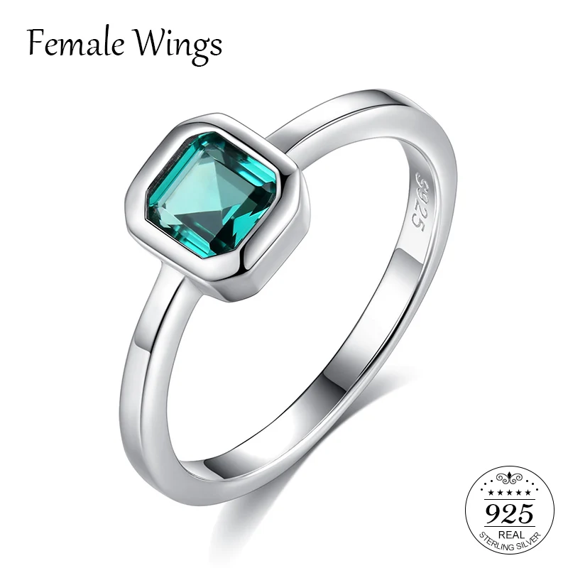 FEMALE WINGS 925 Sterling Silver Green Square Solitaire Ring CZ Band Cubic Zirconia Party Wedding Rings For Women Jewelry FR200
FEMALE WINGS 925 Sterling Silver Green Square Solitaire Ring CZ Band Cubic Zirconia Party Wedding Rings For Women Jewelry FR200