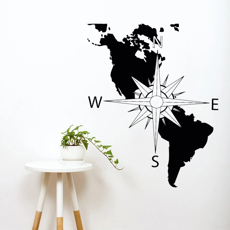 Compass America Continent Map Wall Sticker Vinyl Art Removable Decoration For bedroom Navigation Compass Poster Mural W118
Compass America Continent Map Wall Sticker Vinyl Art Removable Decoration For bedroom Navigation Compass Poster Mural W118