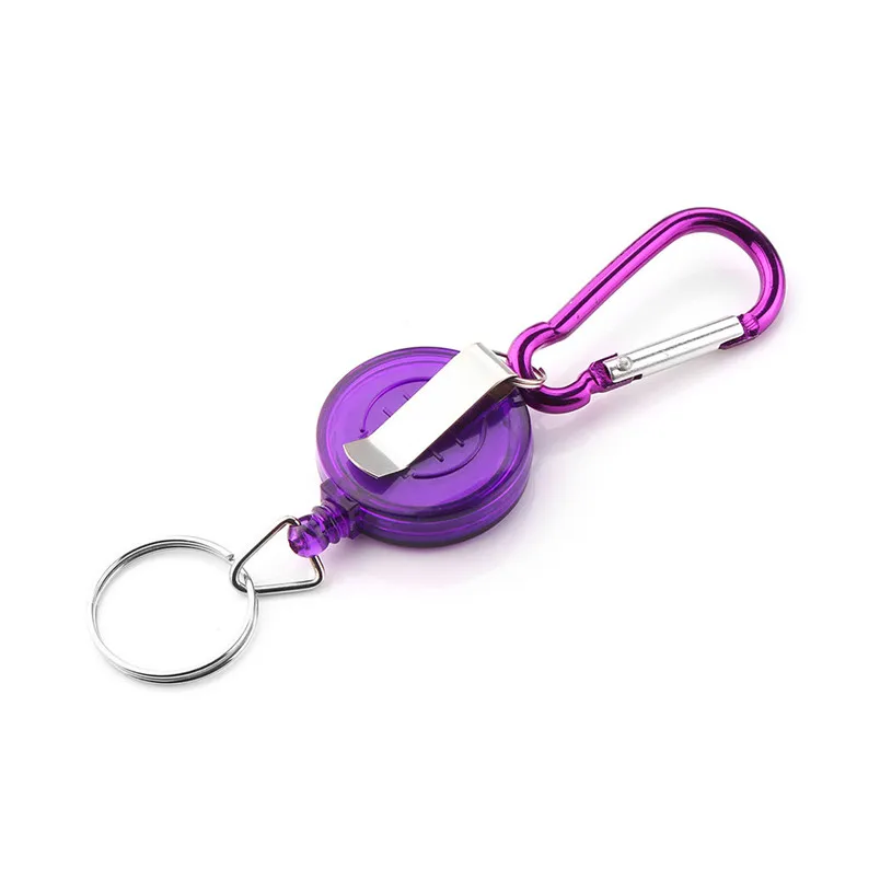 Hot sale Retractable Key Chain Badge Reel - Recoil Carabiner ID Ski Pass Owner multicolor Outdoor Tools new #4O04 (2)