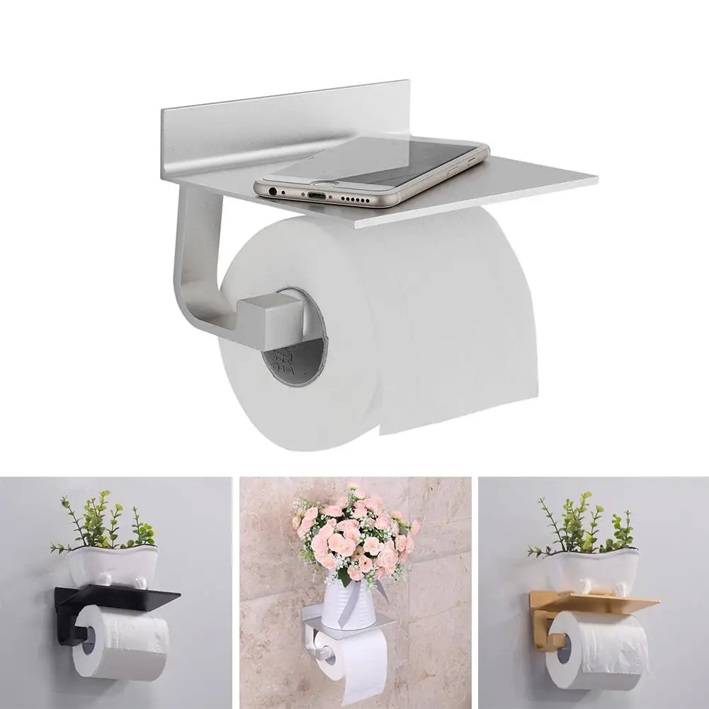 Toilet Paper Holder Aluminum Wall Mounted Bathroom Tissue Rack Phone Shelf Tool New
Toilet Paper Holder Aluminum Wall Mounted Bathroom Tissue Rack Phone Shelf Tool New