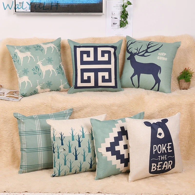 WalYuLH Orignial 18'' Cartoon Elk Bear Blue Pattern Decorative Pillows Cover For Sofa Car Chair Decoration Throw Pillow Covers
WalYuLH Orignial 18'' Cartoon Elk Bear Blue Pattern Decorative Pillows Cover For Sofa Car Chair Decoration Throw Pillow Covers