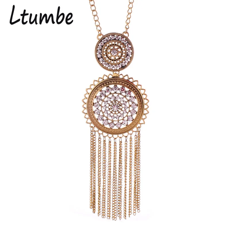 Ltumbe Vintage Tribal Jewelry Bohemian Hollow Double Alloy Circles Crystal Necklaces Long Sweater Chain Tassels Necklaces Women
Ltumbe Vintage Tribal Jewelry Bohemian Hollow Double Alloy Circles Crystal Necklaces Long Sweater Chain Tassels Necklaces Women