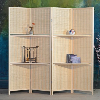 Folding Room Divider 120*50cm 4 Panel Bamboo Screen Removable Storage Shelve Hinged Privacy Screen Portable Foldable Divider
Folding Room Divider 120*50cm 4 Panel Bamboo Screen Removable Storage Shelve Hinged Privacy Screen Portable Foldable Divider
