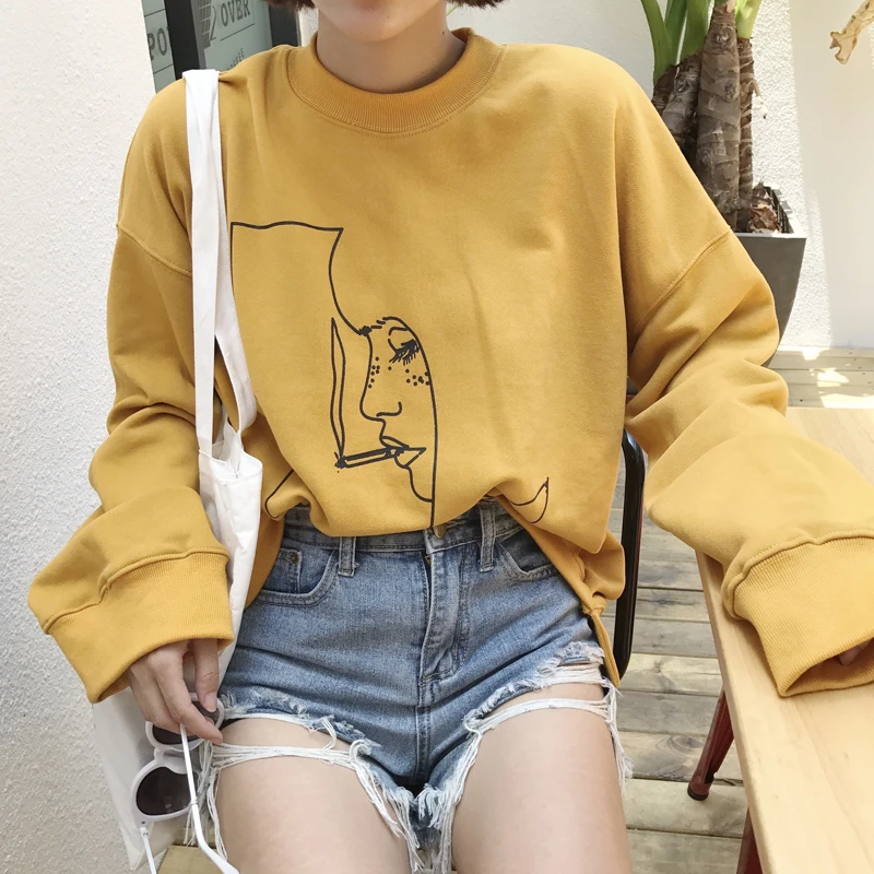 spring casual brands Women's Clothing Korean preppy style womens hoodies pullover yellow cartoon fashion woman Sweatshirts new
spring casual brands Women's Clothing Korean preppy style womens hoodies pullover yellow cartoon fashion woman Sweatshirts new
