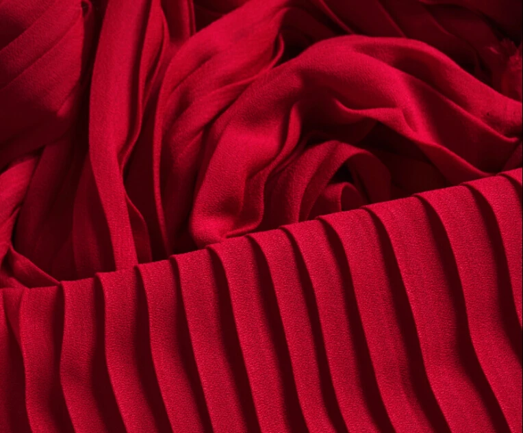 2 meters 150cm 59" width red crumple accordion pleated chiffon fabric pearl yarn fabric wedding dress materials MM88
2 meters 150cm 59" width red crumple accordion pleated chiffon fabric pearl yarn fabric wedding dress materials MM88