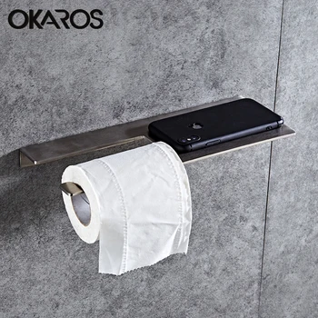 OKAROS BathroomToilet Paper Holder With Phone Shelf Towel Roll Rack Wall Mounted 304 Stainless Steel Toilet Paper Accessory
OKAROS BathroomToilet Paper Holder With Phone Shelf Towel Roll Rack Wall Mounted 304 Stainless Steel Toilet Paper Accessory