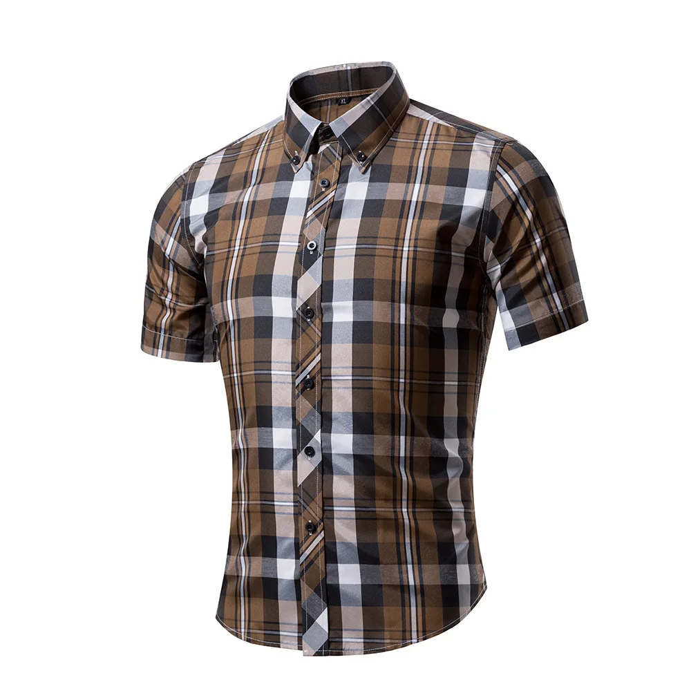 Lacontrie New Summer Style Men Short Sleeve Shirts Plaid Fashion Turn-down Collar Slim Fit Breathable Men Casual Shirt 10 Color
Lacontrie New Summer Style Men Short Sleeve Shirts Plaid Fashion Turn-down Collar Slim Fit Breathable Men Casual Shirt 10 Color