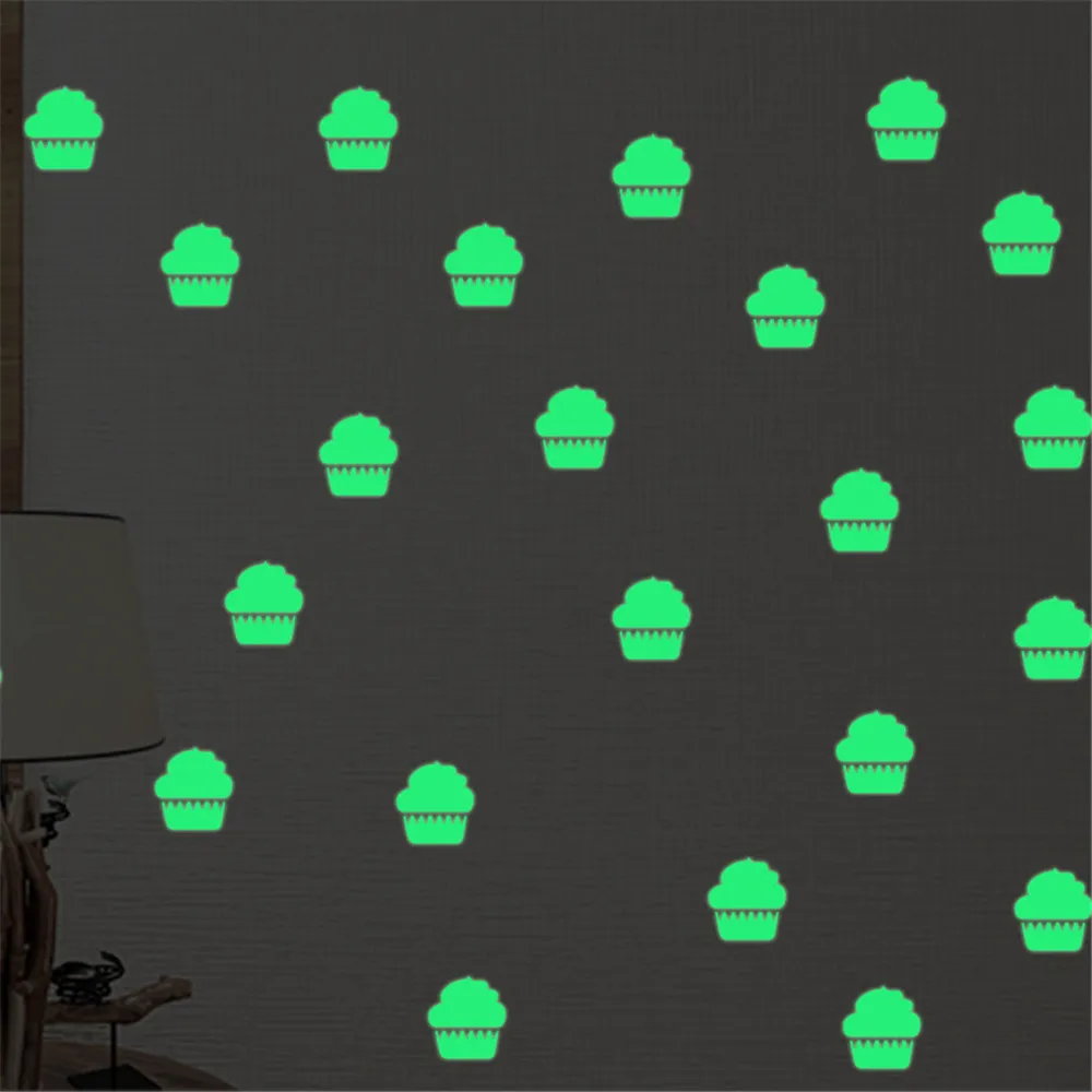 Phosphorescent Cute Cup Cake Novelty Noctilucent Luminous Plastic Wall Sticker Fosforescente Decal for Kid Bedroom Ceiling Decal
Phosphorescent Cute Cup Cake Novelty Noctilucent Luminous Plastic Wall Sticker Fosforescente Decal for Kid Bedroom Ceiling Decal