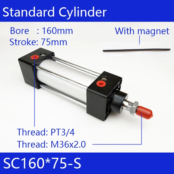 SC160*75-S 160mm Bore 75mm Stroke SC160X75-S SC Series Single Rod Standard Pneumatic Air Cylinder SC160-75-S
SC160*75-S 160mm Bore 75mm Stroke SC160X75-S SC Series Single Rod Standard Pneumatic Air Cylinder SC160-75-S