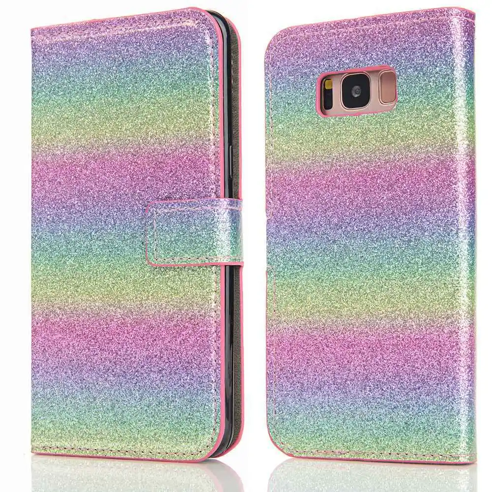 KISSCASE радуга кожаный чехол для samsung Galaxy S10 S9 S8 плюс S7 edge телефона J5 2017 J530 J730 с