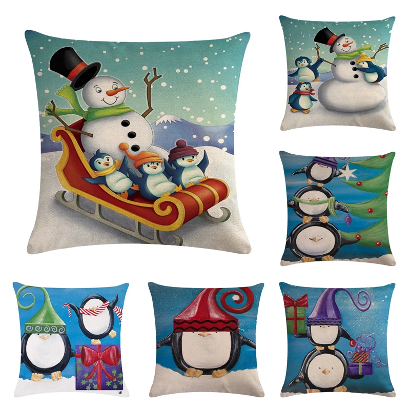 45*45cm Cute Christmas Snowman and Penguin Decorative Cushion CoverSquare Pillow Holder for Home Decoration
45*45cm Cute Christmas Snowman and Penguin Decorative Cushion CoverSquare Pillow Holder for Home Decoration