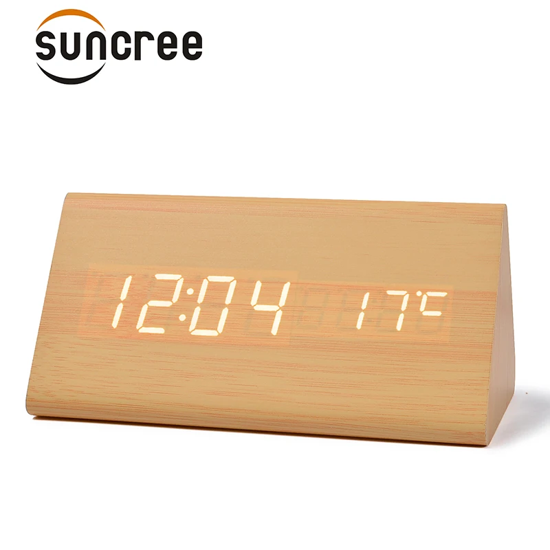 Suncree Wood LED Desk & Table Clocks with Thermometer,Wooden Alarm Clock For Gift,Sounds Control Digital Clock
Suncree Wood LED Desk & Table Clocks with Thermometer,Wooden Alarm Clock For Gift,Sounds Control Digital Clock