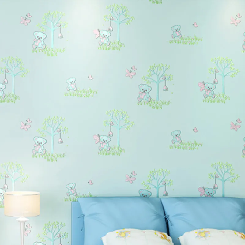 NEW Eco Relief 3D Cartoon Bear Butterfly Trees Nonwovens Wall paper Boys Girls Bedroom Lovely Kids Room Pink Wallpapers
NEW Eco Relief 3D Cartoon Bear Butterfly Trees Nonwovens Wall paper Boys Girls Bedroom Lovely Kids Room Pink Wallpapers