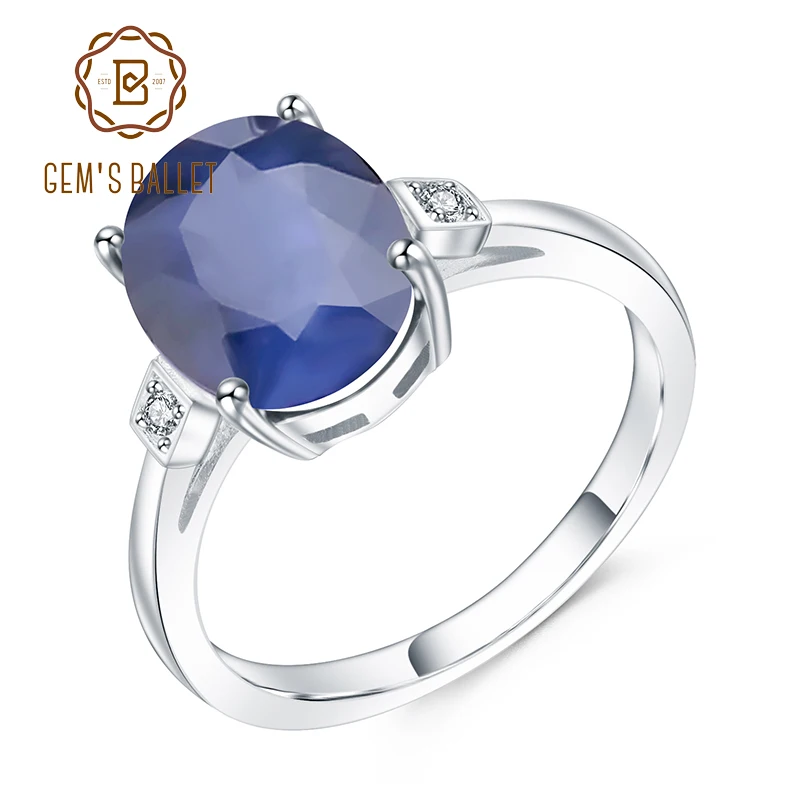 GEM'S BALLET 4.78Ct Oval Natural Blue Sapphire Gemstone Finger Ring 925 Sterling Silver Wedding Rings For Women Fine Jewelry
GEM'S BALLET 4.78Ct Oval Natural Blue Sapphire Gemstone Finger Ring 925 Sterling Silver Wedding Rings For Women Fine Jewelry