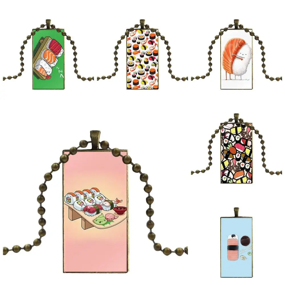 Many Sushi Style Kawaii Jewelry With Bronze Plated Glass Cabochon Choker Long Pendant Rectangle Necklace For Women Men
Many Sushi Style Kawaii Jewelry With Bronze Plated Glass Cabochon Choker Long Pendant Rectangle Necklace For Women Men