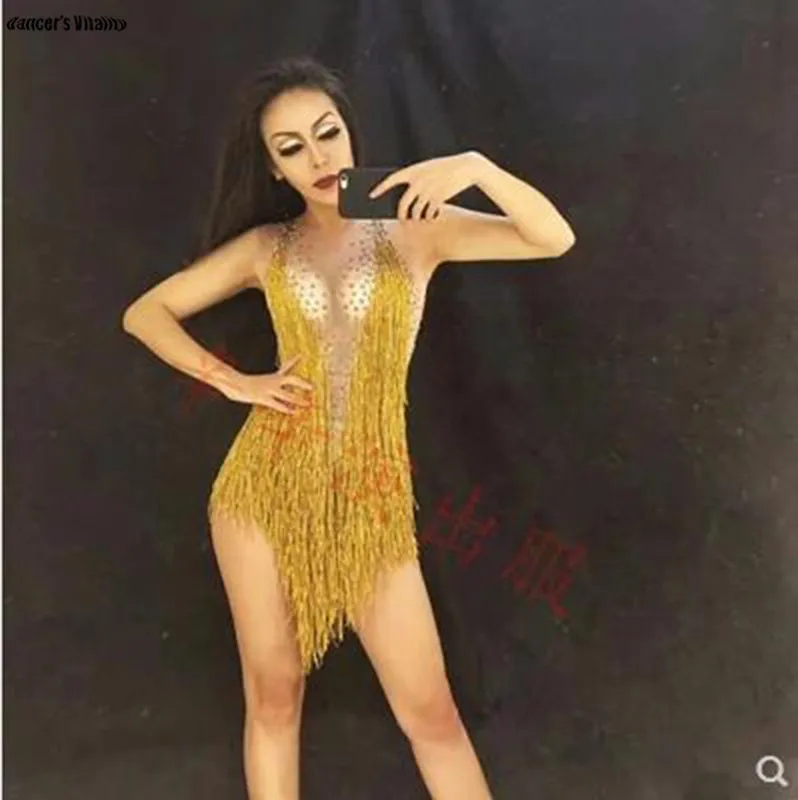 Luxury Sparkly Crystals Tassel Bodysuit Costume Celebrate Rhinestones Birthday Yellow Diamonds Leotard Sexy Nightclub DS Dres
Luxury Sparkly Crystals Tassel Bodysuit Costume Celebrate Rhinestones Birthday Yellow Diamonds Leotard Sexy Nightclub DS Dres