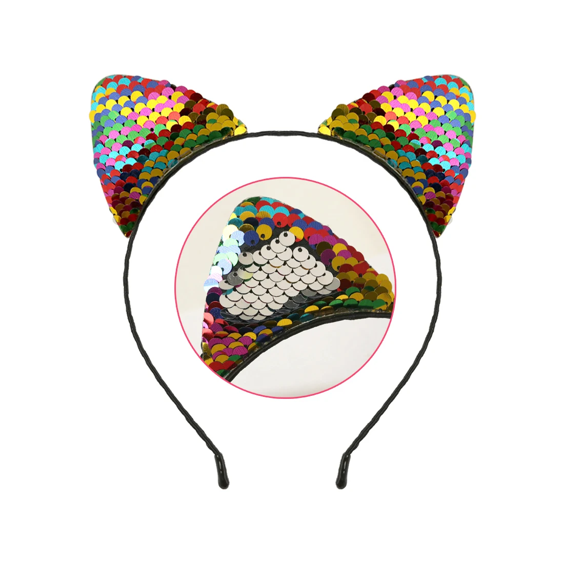 6pcs/set Reversible Glitter Sequins Cat Ear Headbands Hot Pink Purple Rainbow Mermaid Hairbands DIY Hair Accessories
6pcs/set Reversible Glitter Sequins Cat Ear Headbands Hot Pink Purple Rainbow Mermaid Hairbands DIY Hair Accessories