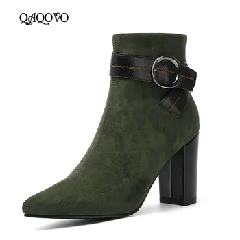 2019 Fashion Women Ankle Boots Comfort Pointed Toe Zipper Boots Women Autumn Winter Buckle Square High Heel Boots Black
2019 Fashion Women Ankle Boots Comfort Pointed Toe Zipper Boots Women Autumn Winter Buckle Square High Heel Boots Black